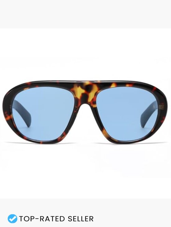 Trendy Aviator Sunglasses Oversized Flat Top UV400 Retro Chic Unisex main image 7